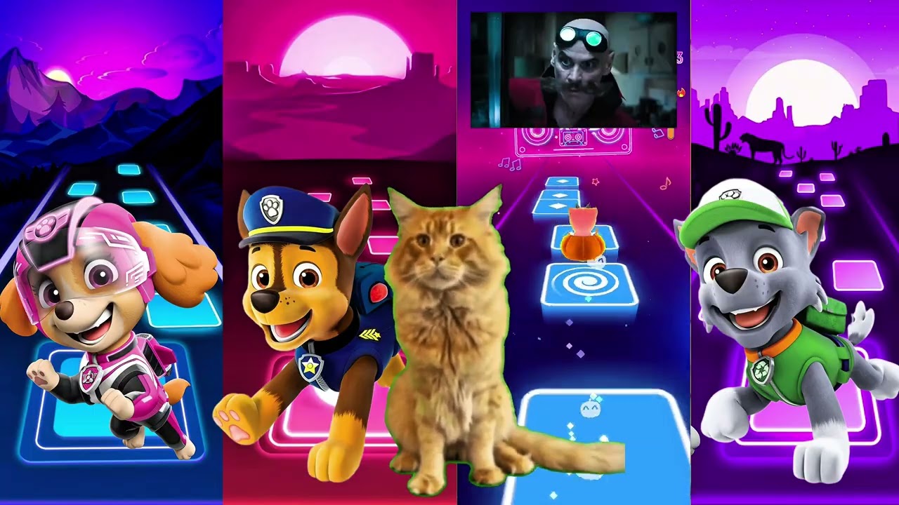Paw Patrol Ryder VS Marshall VS Rubble Paw Patrol VS Paw Patrol - Tiles Hop EDm Rush