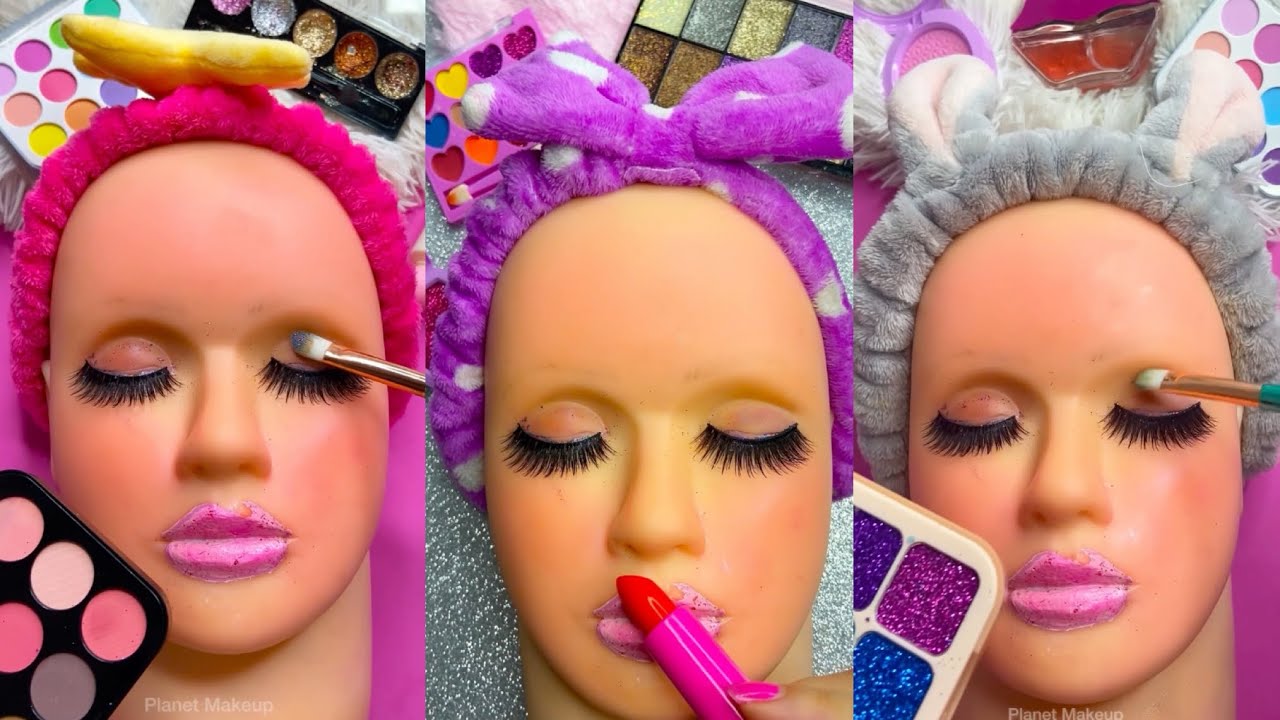 ASMR Satisfying with Unboxing & Review Mannequin Makeup Skincare Sounds Fast No talk Gloss Colorful