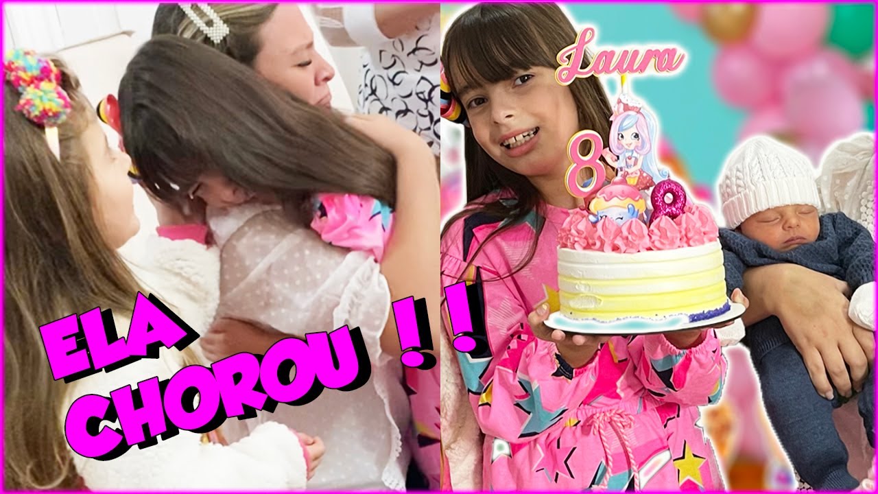 FESTA SURPRESA DA LAURINHA 🥳🎁 JÉSSICA GODAR, LAURINHA E HELENA E GABRIEL E MARIA ALICE