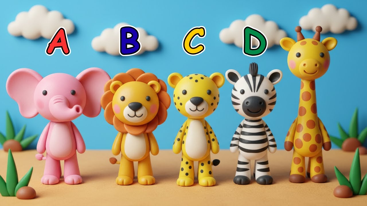 Глиняные фигурки животных ручной работы ABC – милые развивающие фигурки для детей и украшения кла...