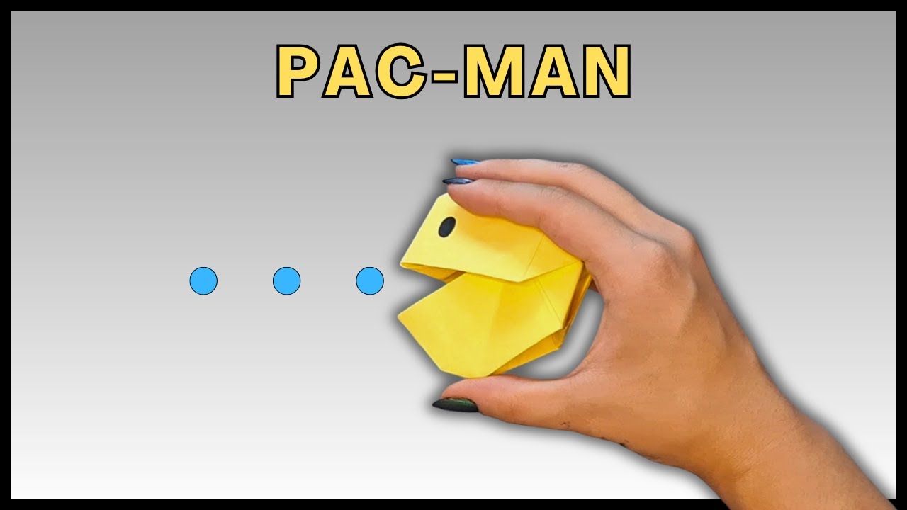 🟡 Como Fazer um Pac-Man de Papel que se Mexe! | Origami Fácil e Divertido Passo a Passo