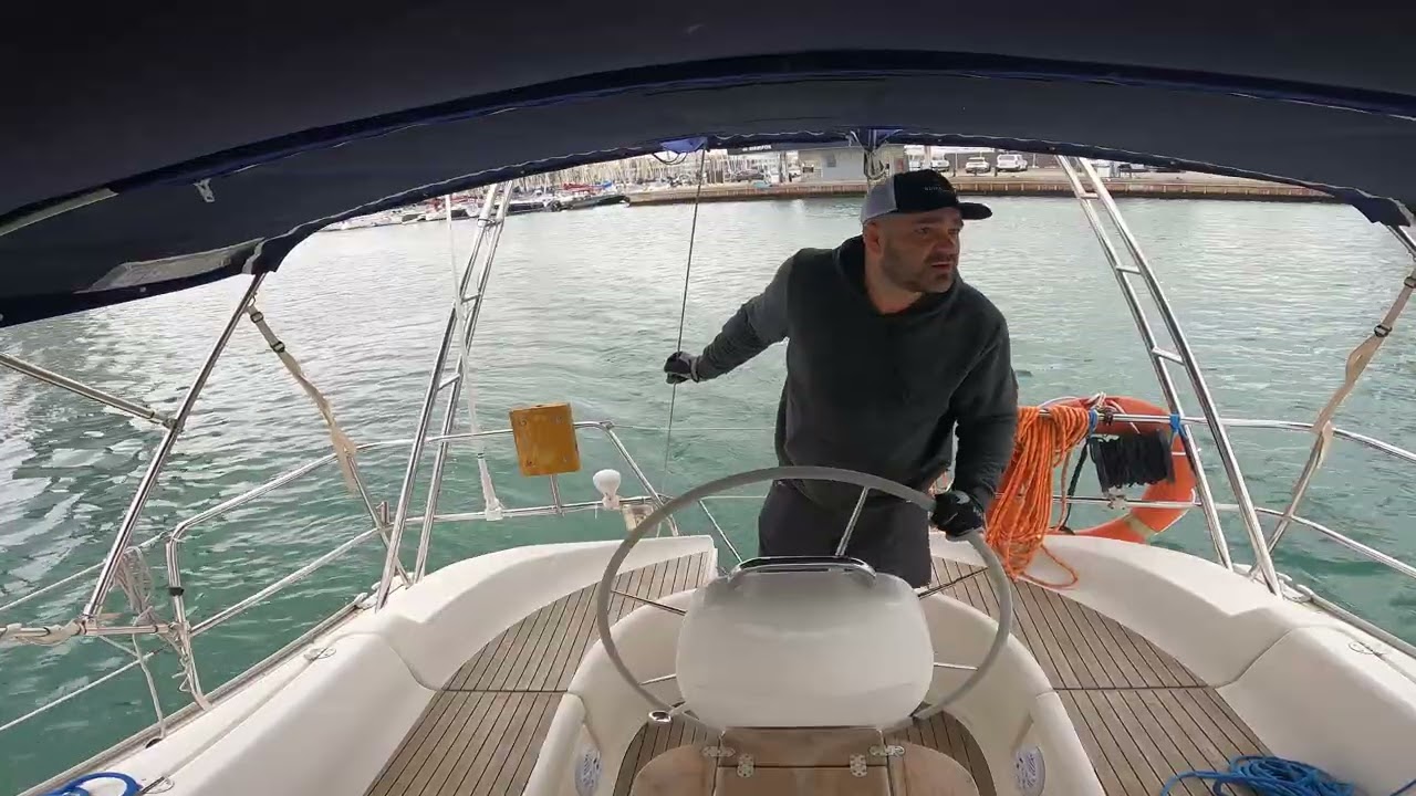 Charter Spain- Barcelon - Going out of marina without wind