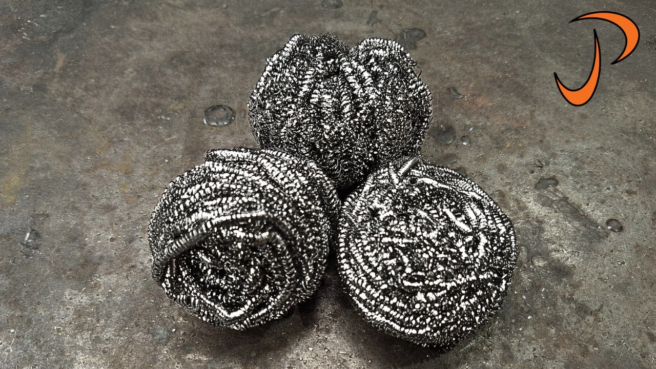 Damascus Knife from Stainless Scrubbers | A Pattern You've Never Seen