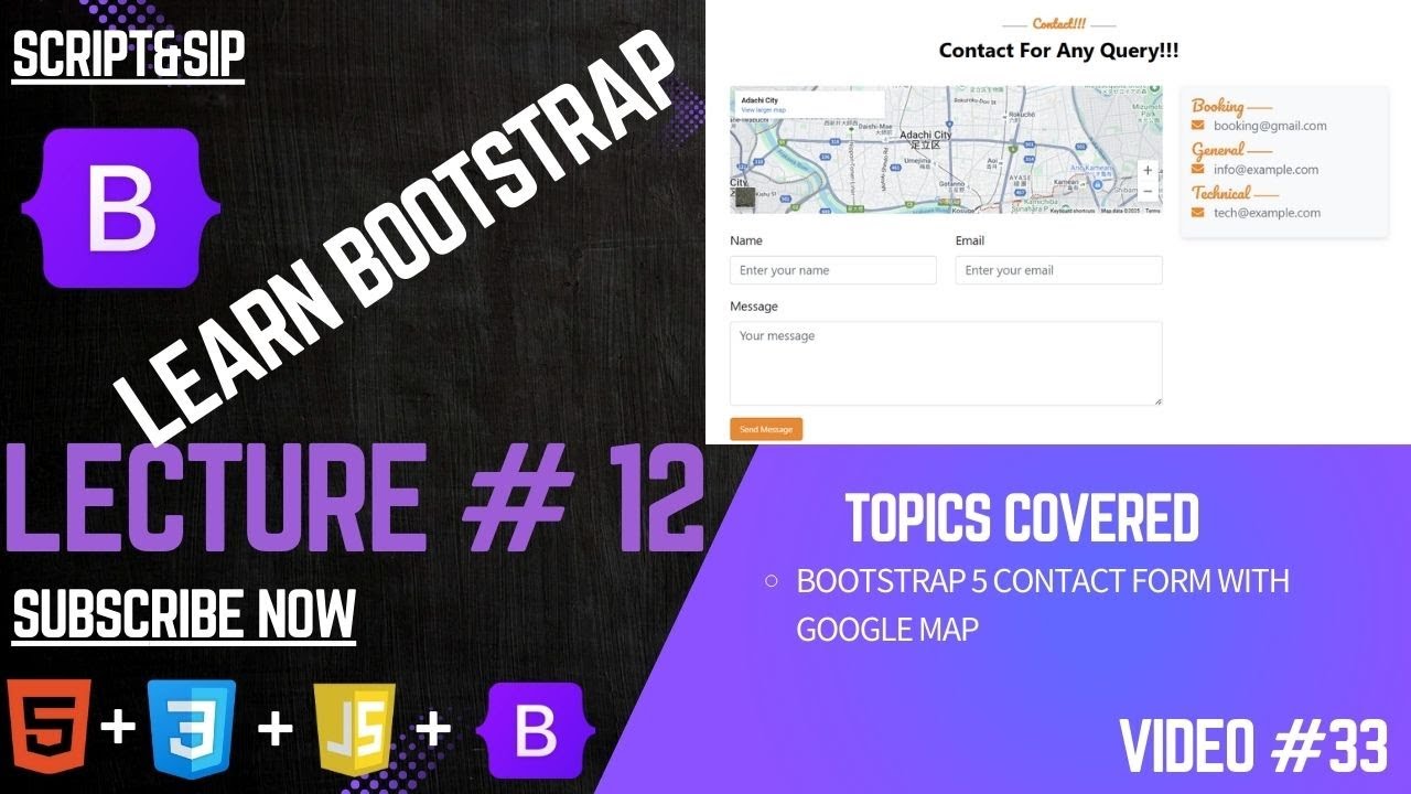 Bootstrap 5 Contact Form with Google Map | Step-by-Step Guide