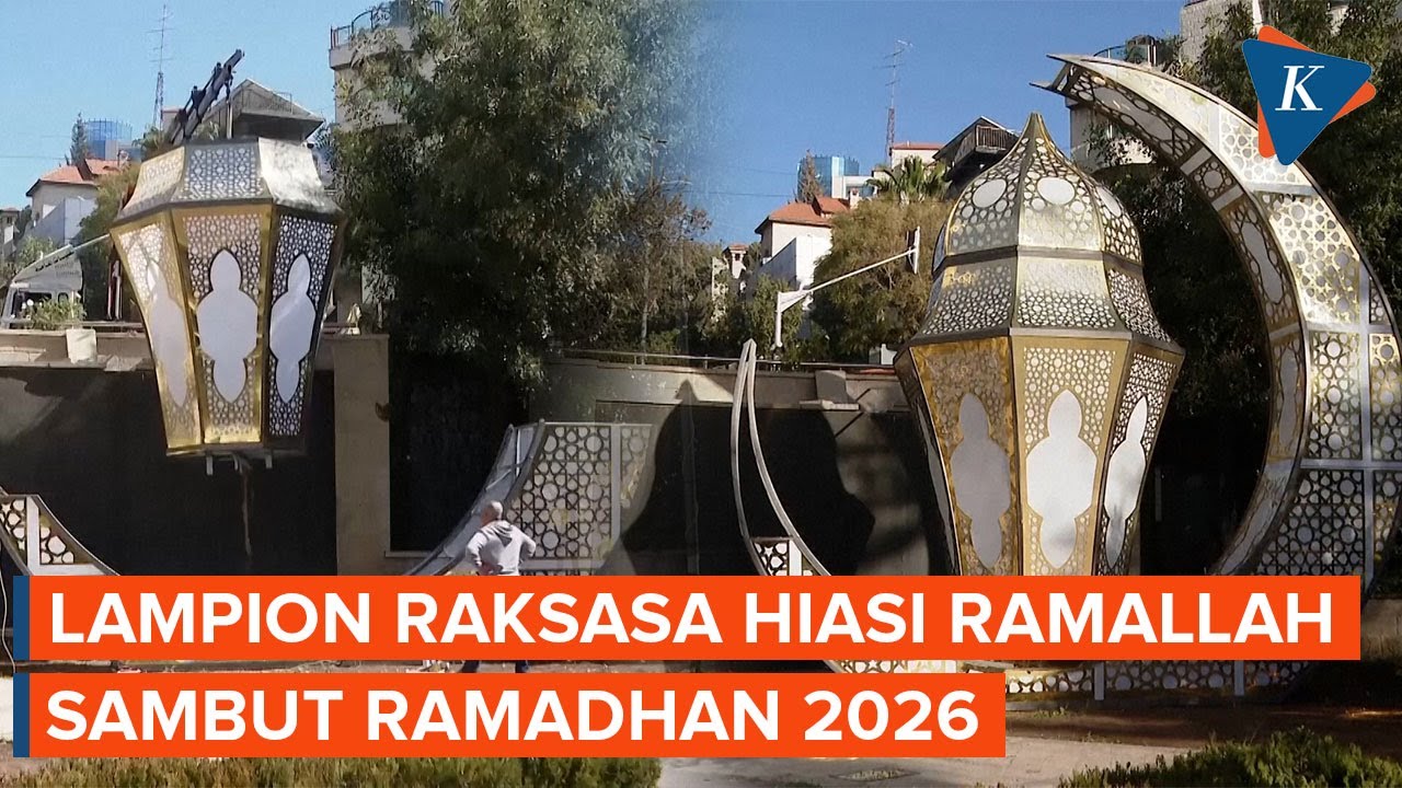 Penampakan Lampion Raksasa di Ramallah Tepi Barat Sambut Ramadhan