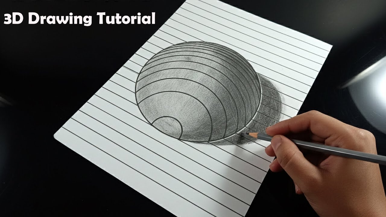 Easy 3D Sphere Drawing Tutorial | Realistic Optical Illusion