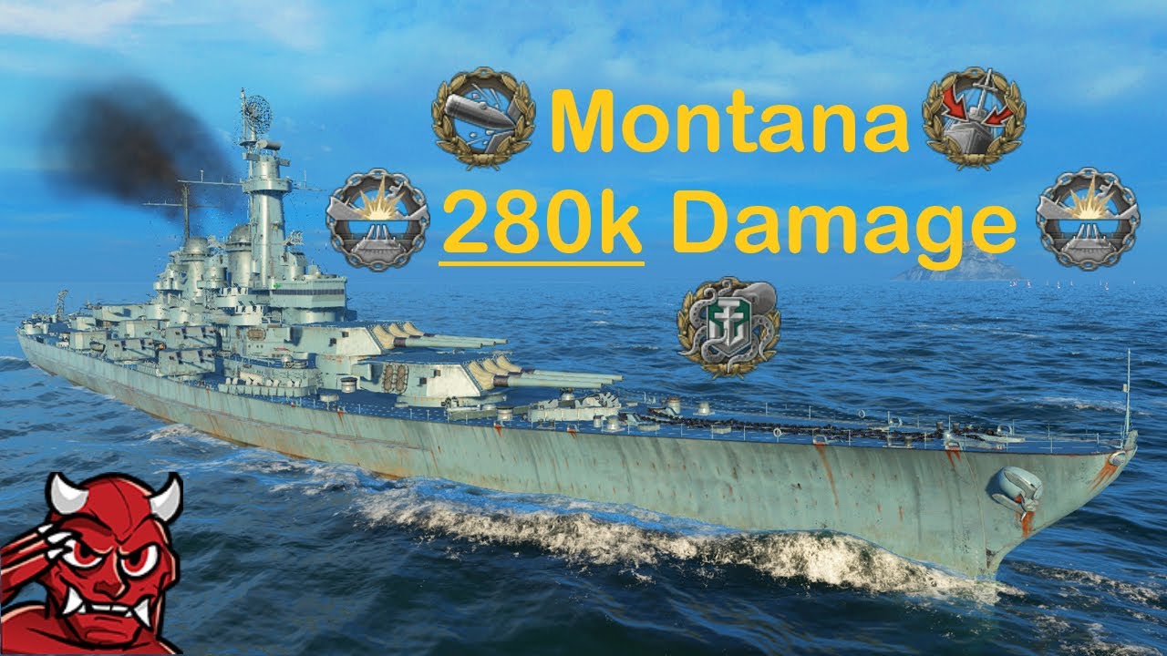 Montana 280k Damage,  Kraken, 2.3k XP LOSS - World of Warships