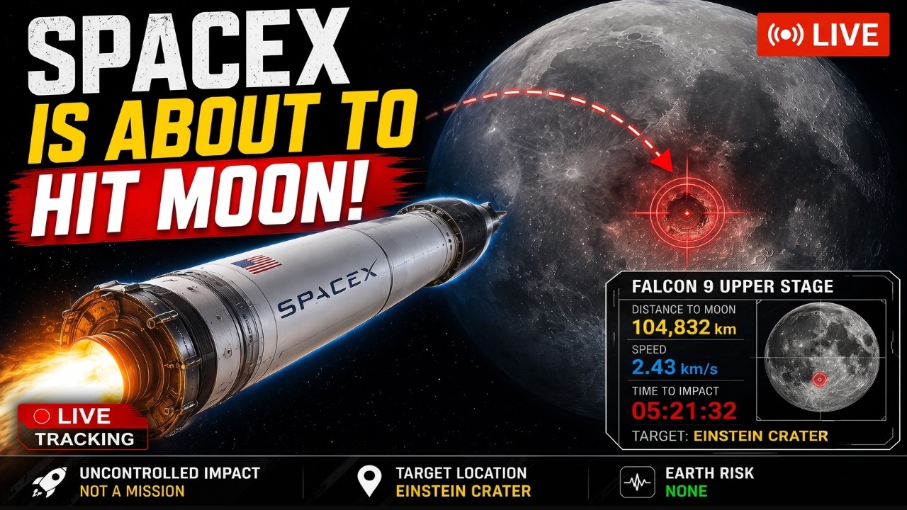 🔴 LIVE SpaceX Rocket Crashing Into The Moon  | Falcon 9 Upper Stage Crash LIVE Tracking
