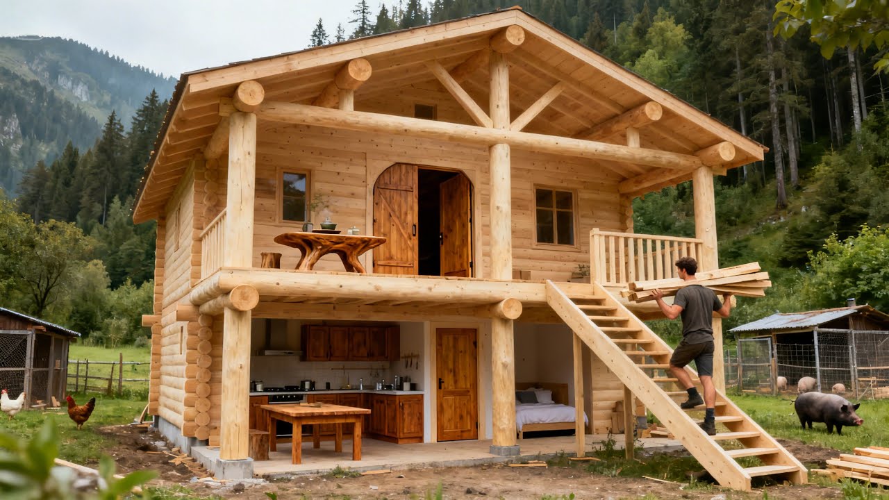 This talented young man built a unique wooden house nestled in the forest in just 175 days.