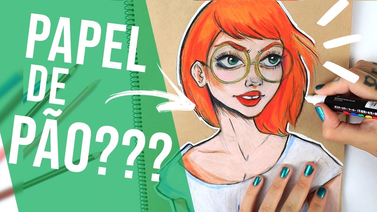 DESENHANDO EM PAPEL ESPECIAL - PARECE SACO DE PÃO