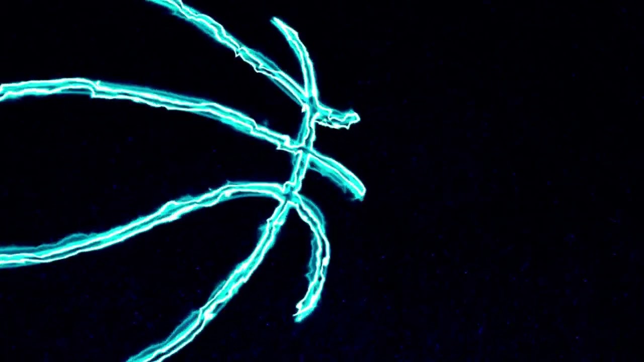 Neon basketball background on fire Glowing particles Background looping animation