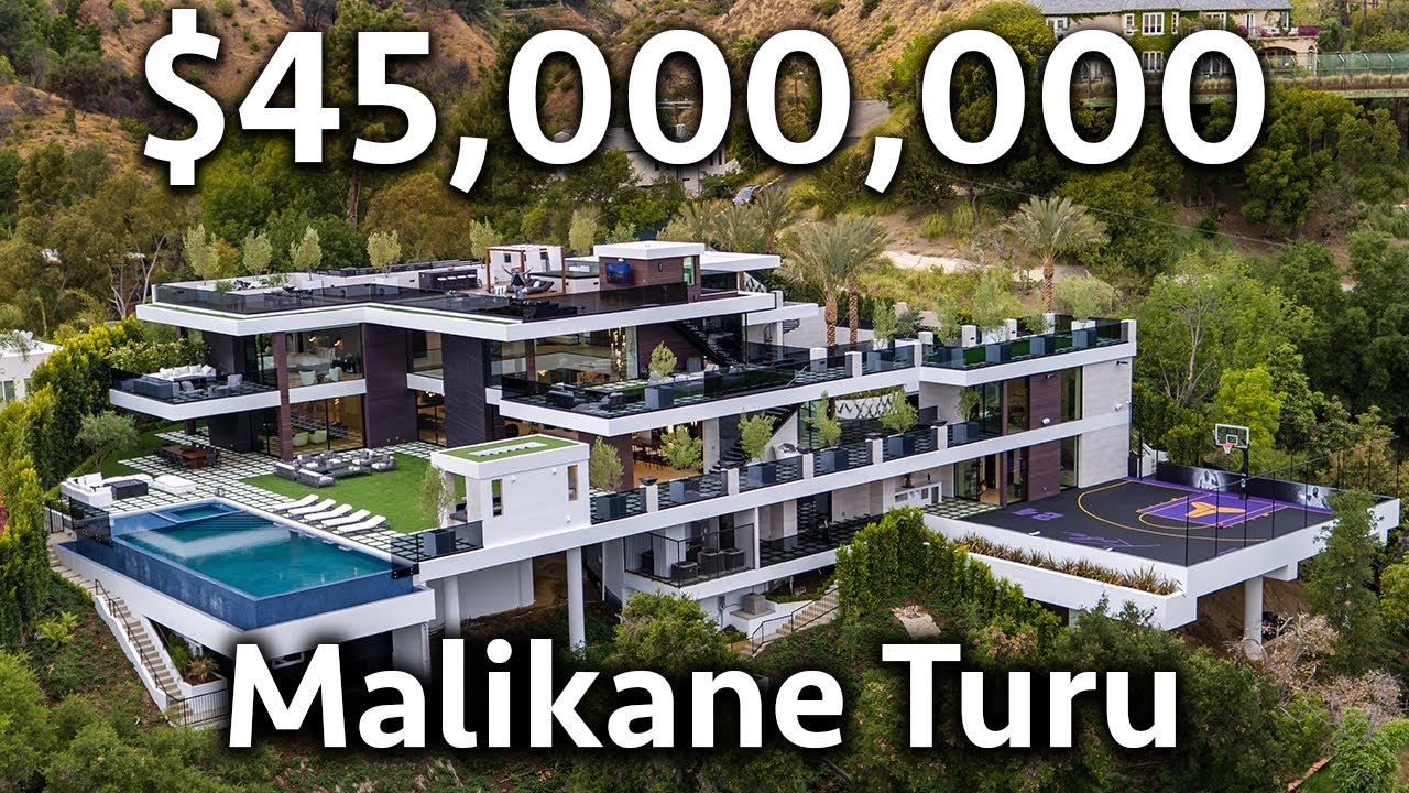 Basketbol Sahalı $45,000,000'lık Los Angeles Modern Mega Malikane Turu