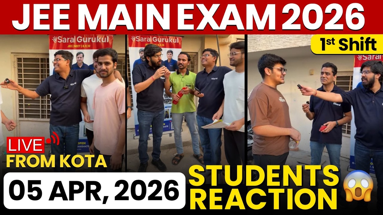 JEE Mains 2026: 5 Apr Shift 1 Exam Student Reaction LIVE from Kota | Paper Level, Weightage, Cutoff
