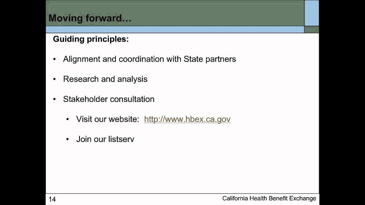 Webinar: Understanding the California Health Benefit Exchange