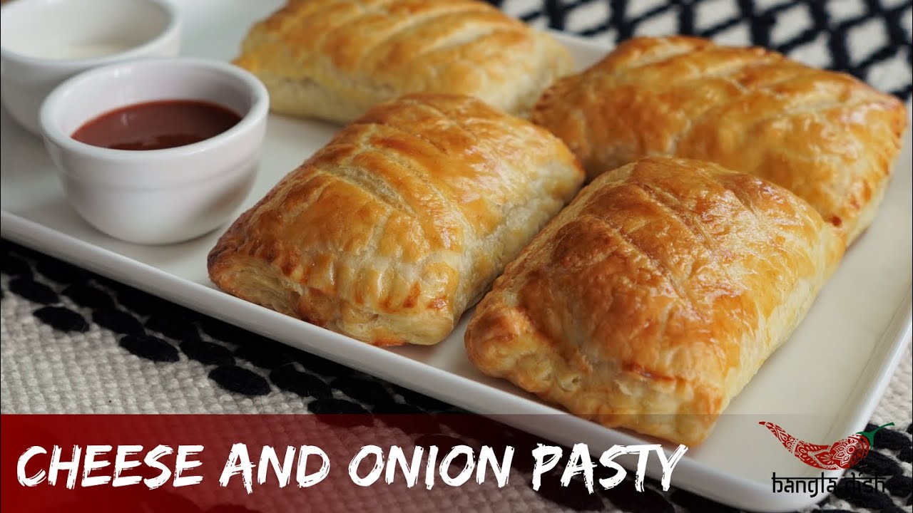 CHEESE AND ONION PASTY RECIPE | SIMPLE CHEESE AND ONION BAKE | PUFF PASTRY RECIPES