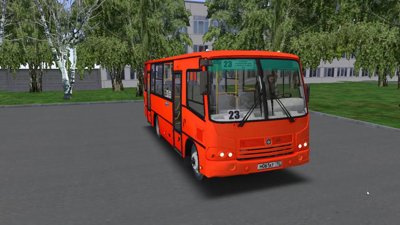 OMSI 2. Автобус ПАЗ 3204. Карта Новосибирск - маршрут 23.