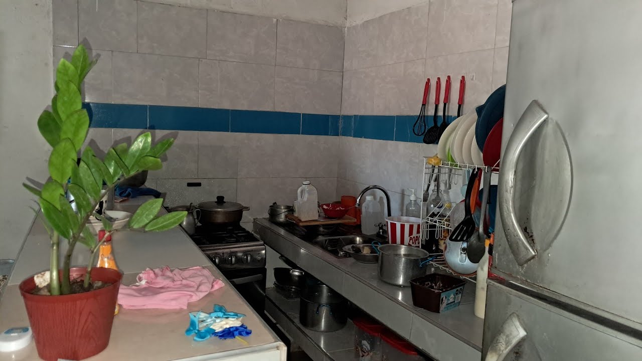acompáñame a lavar  platos y adelantar el almuerzo 