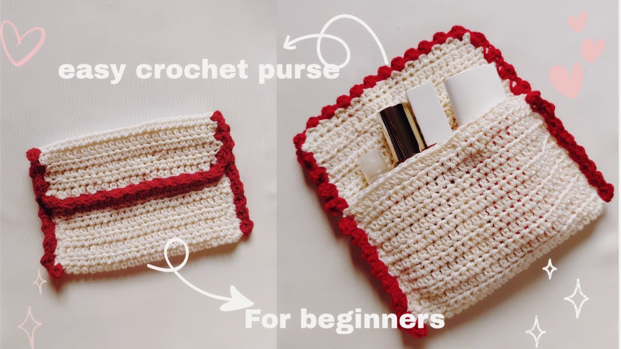 Easy crochet valentine's purse | Tutorial for beginners 