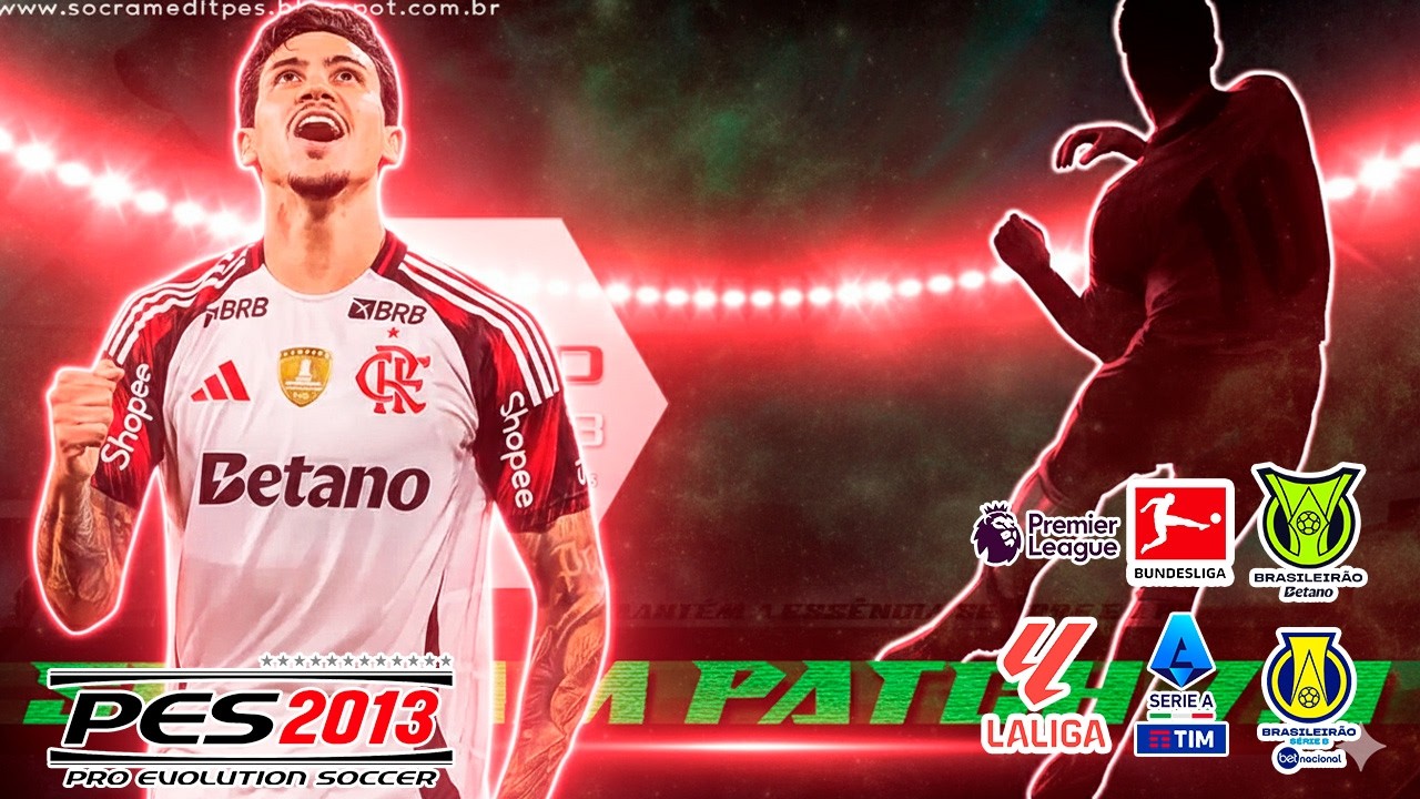 O MELHOR PATCH PARA PES 2013 🔥⚽ COM BRASILEIR&Atilde;O A E B DE GRA&Ccedil;A ATUALIZADO 2026 😱🇧🇷