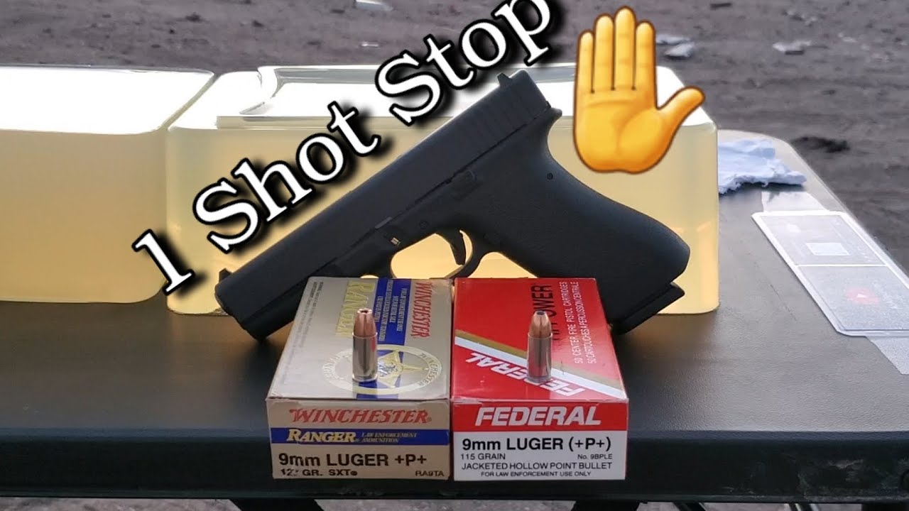 (Остановка одним выстрелом) 9 мм Winchester Ranger 127gr +P+ против Federal 115gr +P+ *9BPLE* Тес...