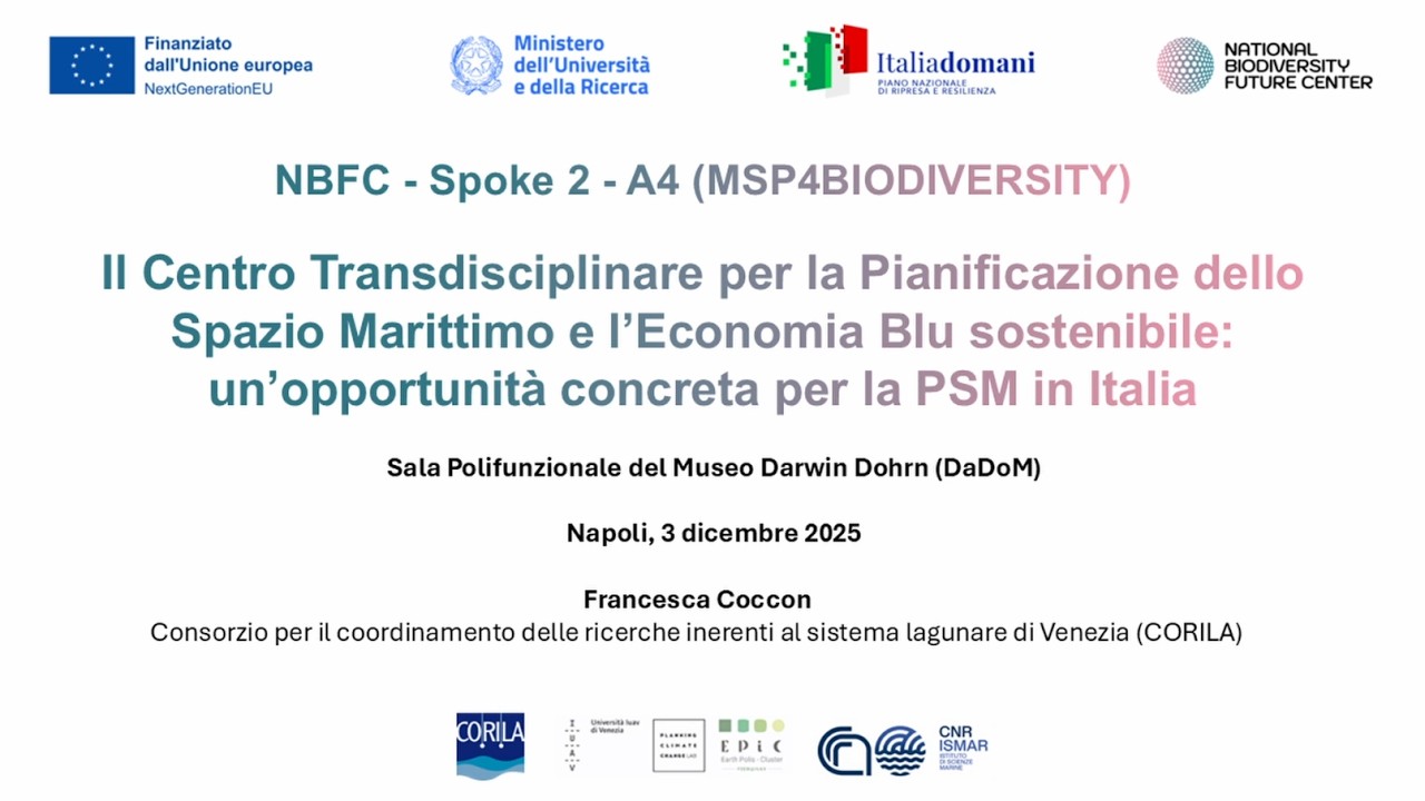 Workshop PIANIFICAZIONE SPAZIALE MARITTIMA IN ITALIA. Francesca Coccon