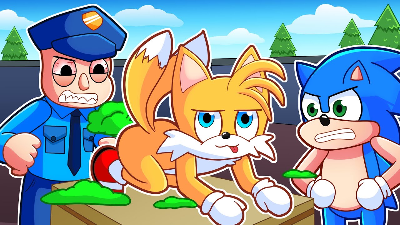 🦊 ESCAPE CREEPY POLICEMAN [TEAMWORK OBBY] | Tails Plays Roblox Team Prison Escape with Sonic!