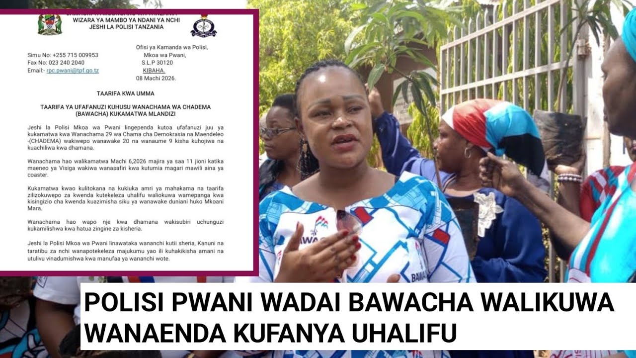 JESHI LA POLISI PWANI LATOA TAARIFA ZA KUWAKAMATA WANAWAKE WA CHADEMA, WALITAKA KUFANYA UHALIFU.