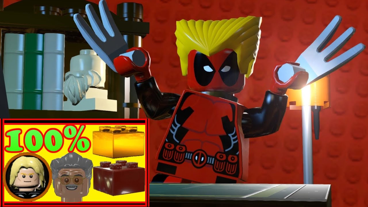 LEGO Marvel Super Heroes HD - 100% Бротунхейм прохождение - красный кирпич Стэн Ли - миссии дэдпула