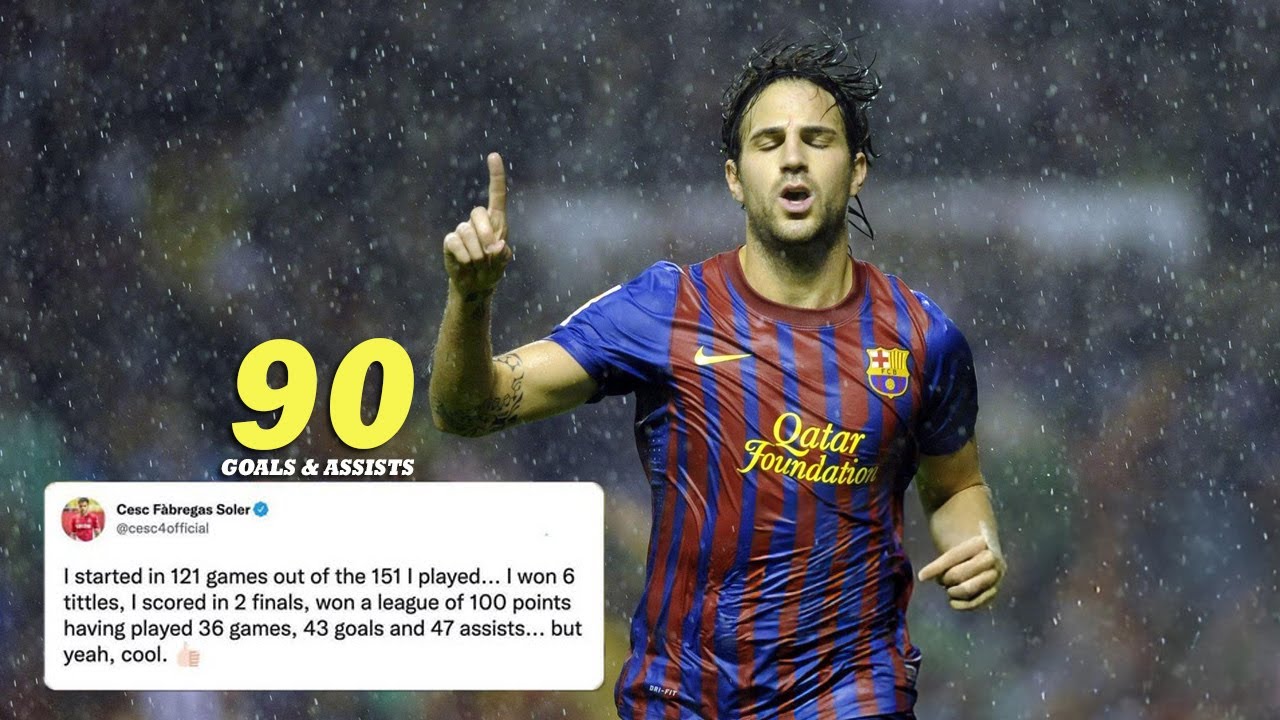 All of Cesc Fabregas 90 GOALS and Assists For Barcelona (2011-2014)