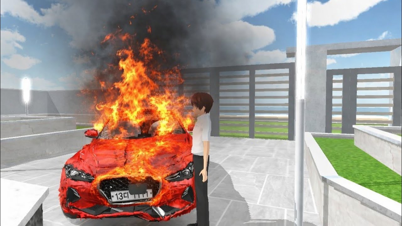 Burning Red Sports Car Crash 😱 | Massive Fire After Accident | GaMiNg WiTh DRiFT