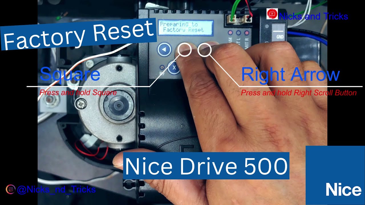 как сбросить настройки карты управления Nice Drive 500_600