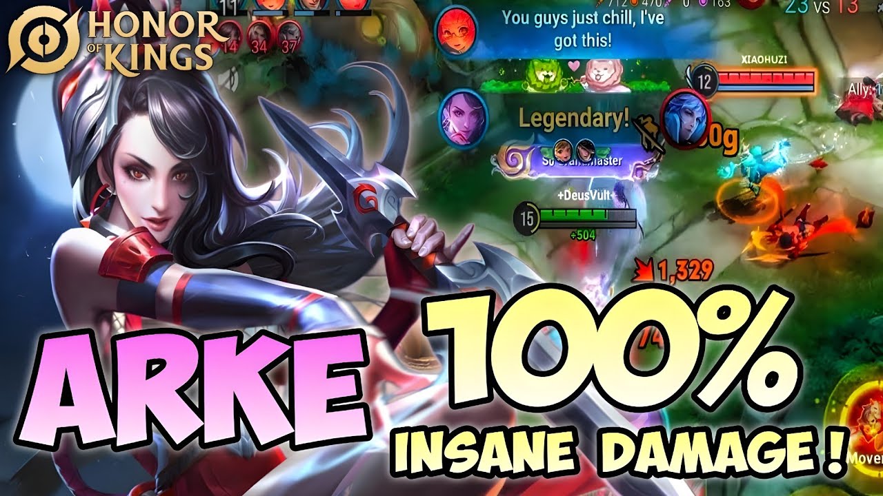 ARKE 100% INSANE DAMAGE!! - PRO GAMEPLAY TECHNIQUE USING ARKE ASSASSIN | HONOR OF KINGS (HOK)