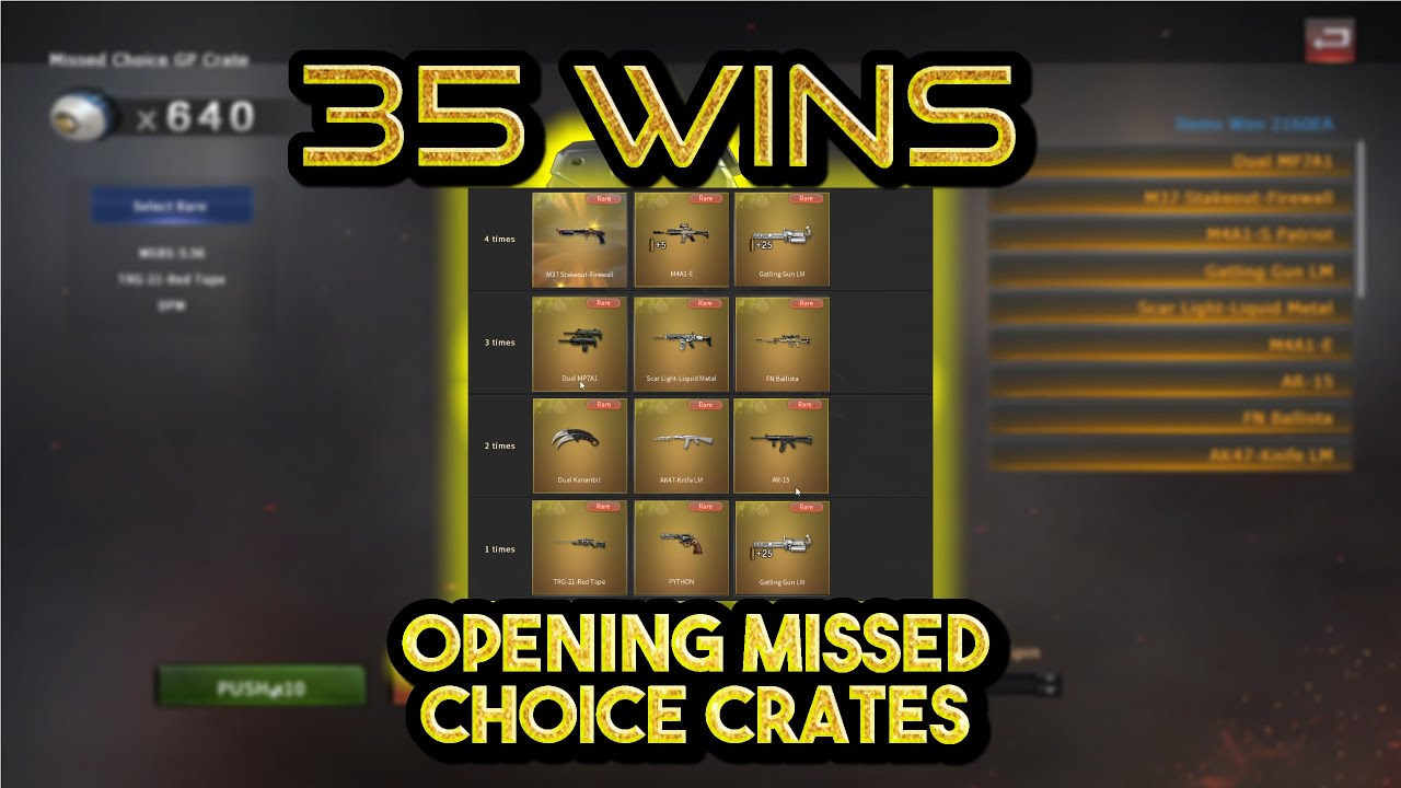 NEW Missed Choice GP Crates Opening | 35 Wins!! | Black Market | Crossfire West