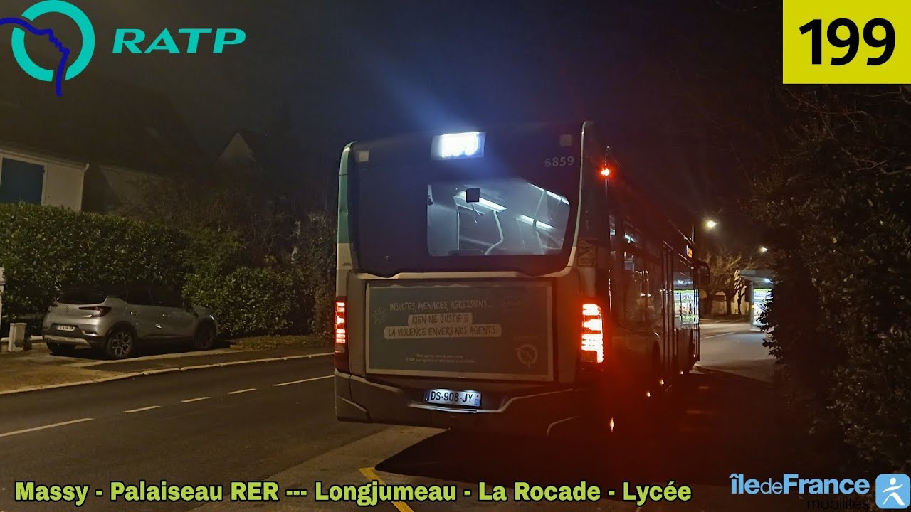 Bus 199 RATP - Citaro C2 N°6859 Massy - Palaiseau RER --- Longjumeau - La Rocade - Lycée 