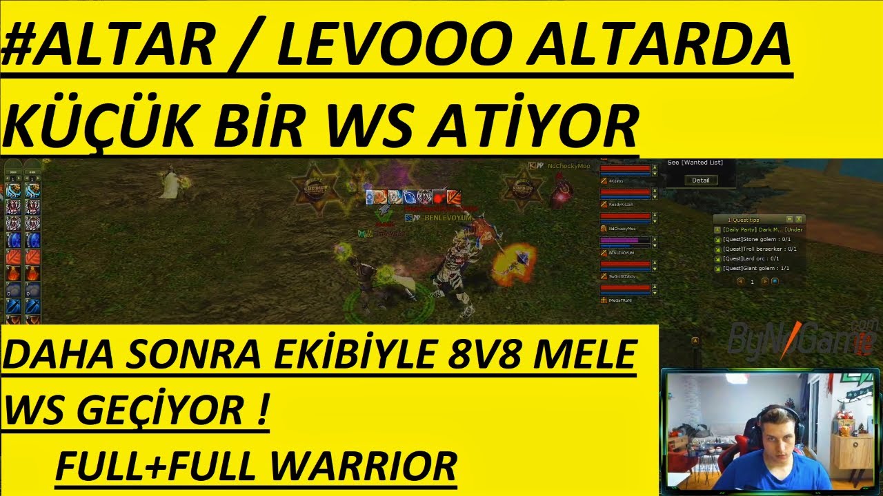 #ALTAR / LEVOOO ALTARDA K&Uuml;&Ccedil;&Uuml;K BİR WS ATİYOR // DAHA SONRA EKİBİYLE 8V8 MELE WS GE&Ccedil;İYOR / FULL CHAR /