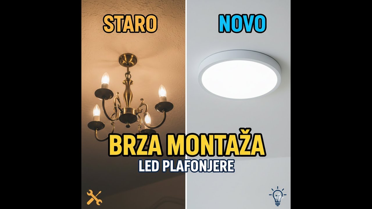 Kako zamijeniti stari luster LED plafonjerom? (Kompletan postupak u realnom vremenu)  Brzo i lako!
