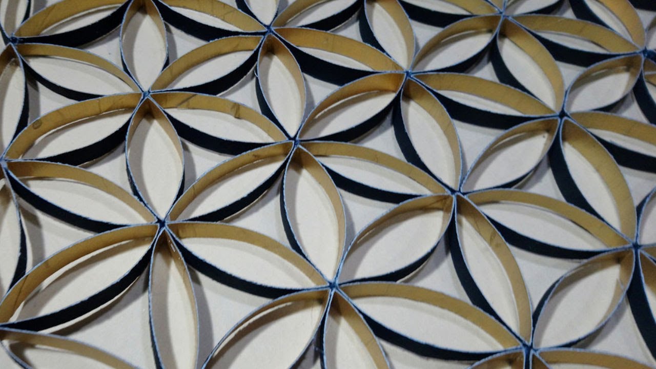 DIY Wall Art: 3D Flower of Life with Recycled Cardboard: Sacred Geometry Art by @StudioSilverCreek