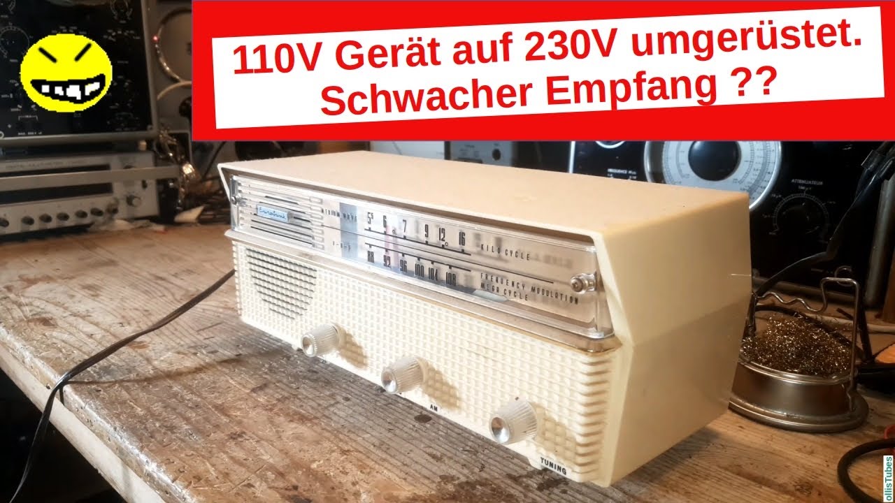 [187] 110V Gerät ab Werk auf 230V umgerüstet ? - schwacher Empfang - Sansei Röhrenradio 1960 Teil1