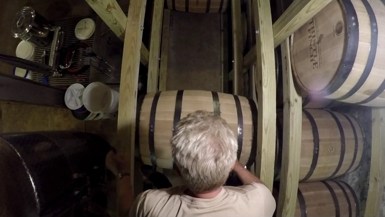 Filling Whiskey Barrels at Thistle Finch Distillery