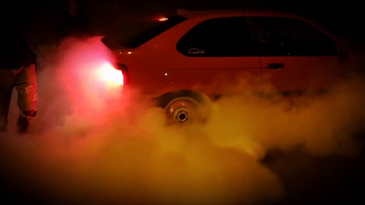 bmw e36 compact burnout with 2 gear