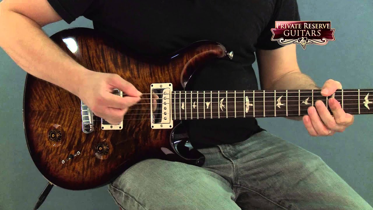 PRS Custom 22 Flame Top Stoptail Electric Guitar with Pattern Neck Black Gold Burst