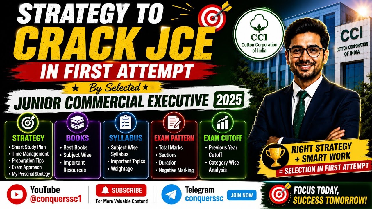 CCI JCE 2026 COMPLETE STRATEGY | Books, Syllabus, Exam Pattern & Cutoff | Selected candidate | 