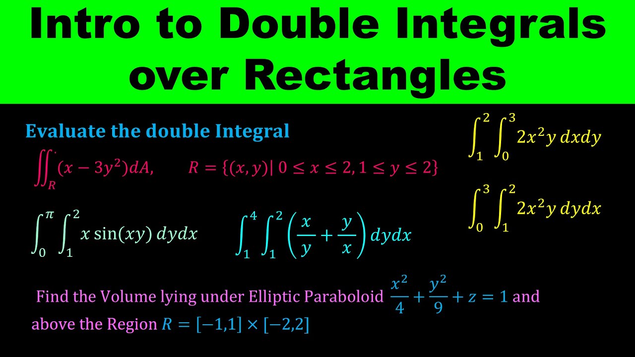 Double Integrals over Rectangles and Finding Volume - Double Integral