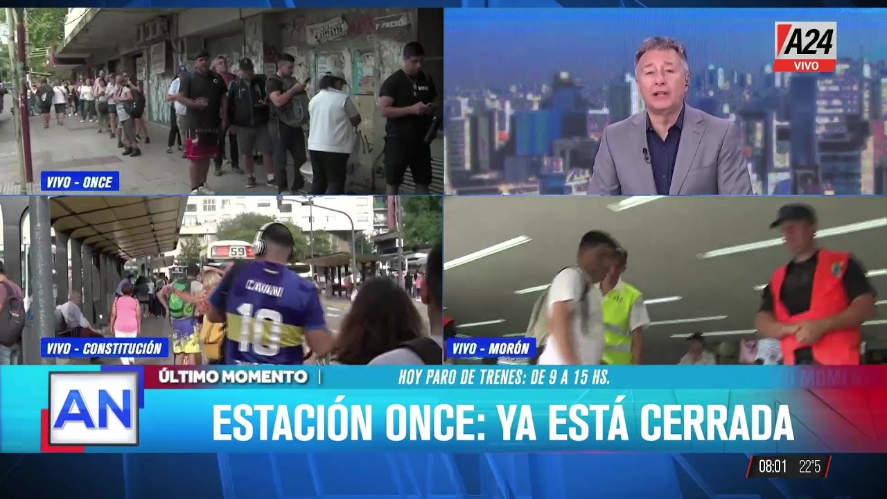 🚉✋ Paro de maquinistas complica el transporte: móviles en vivo desde Once, Morón y Constitución