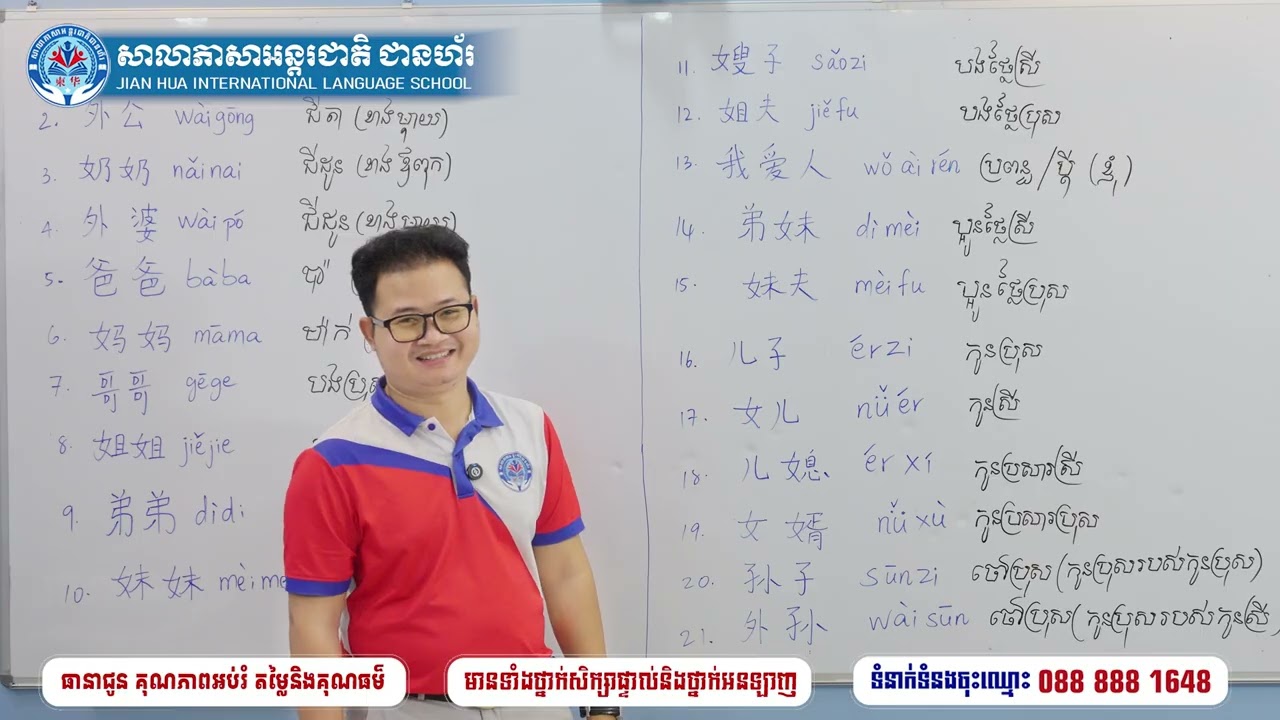 ការរៀនពាក្យទាក់ទងនឹងគ្រួសារ - Rithea | Jian Hua School | Ep33​ Part 2
