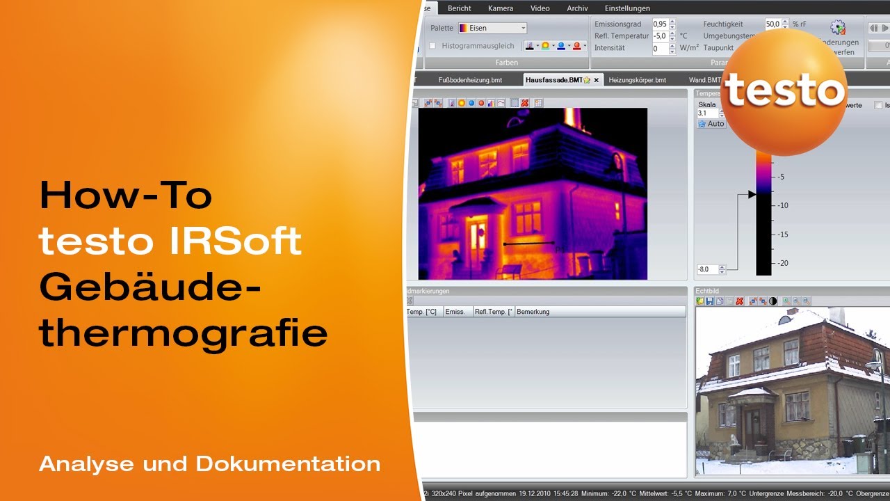 Erstellung eines Thermografieberichtes mit der Software testo IRSoft | testo 883: Videoanleitung