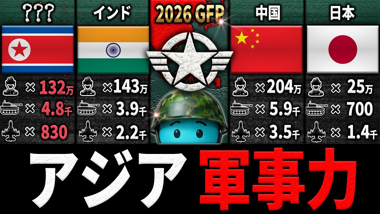 【アジア軍事力】アジアで最強の国は“あの国”… 地図で見るアジア軍事力【ランキング】