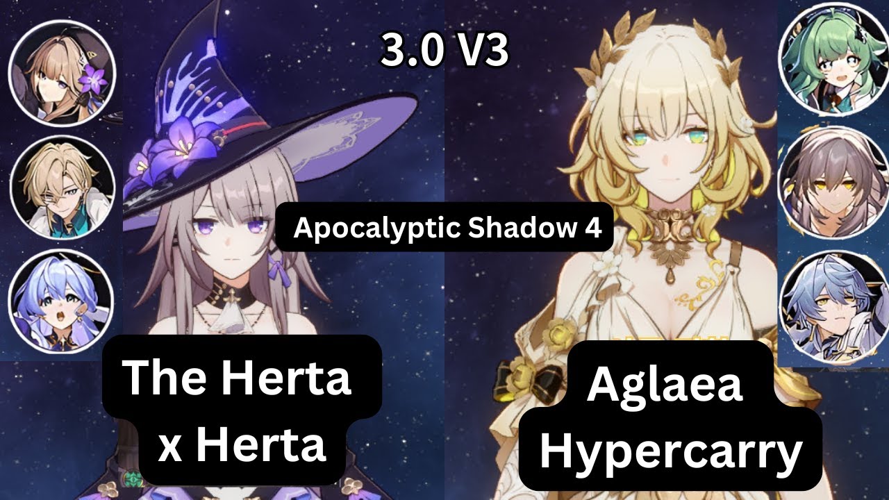 E0S1 The Herta & E0S1 Aglaea Hyperrcarry | Apocalyptic Shadow 4 | Honkai Star Rail 3.0 | HSR 3.0