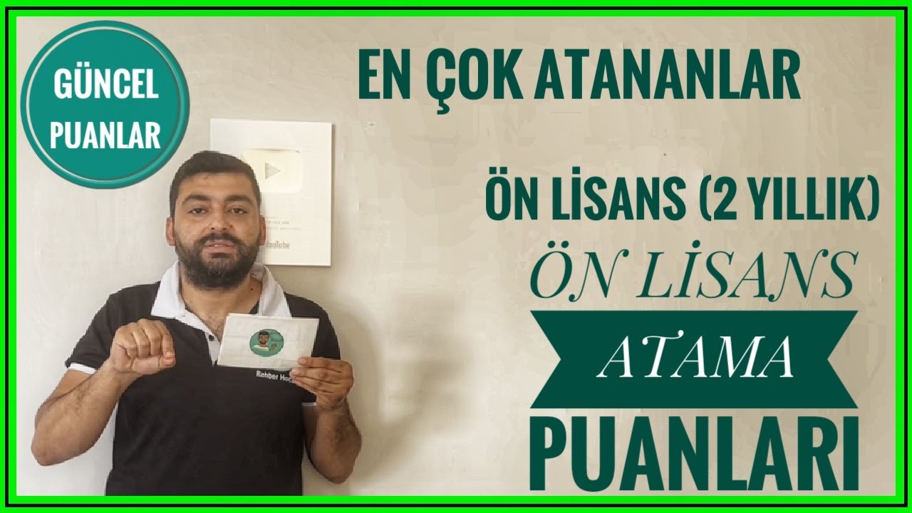 KPSS PUANLARI - 2025 ÖN LİSANS ATAMA PUANLARI (EN ÇOK ATANAN 2 YILLIK BÖLÜMLER) ÖN LİSANS PUANLARI