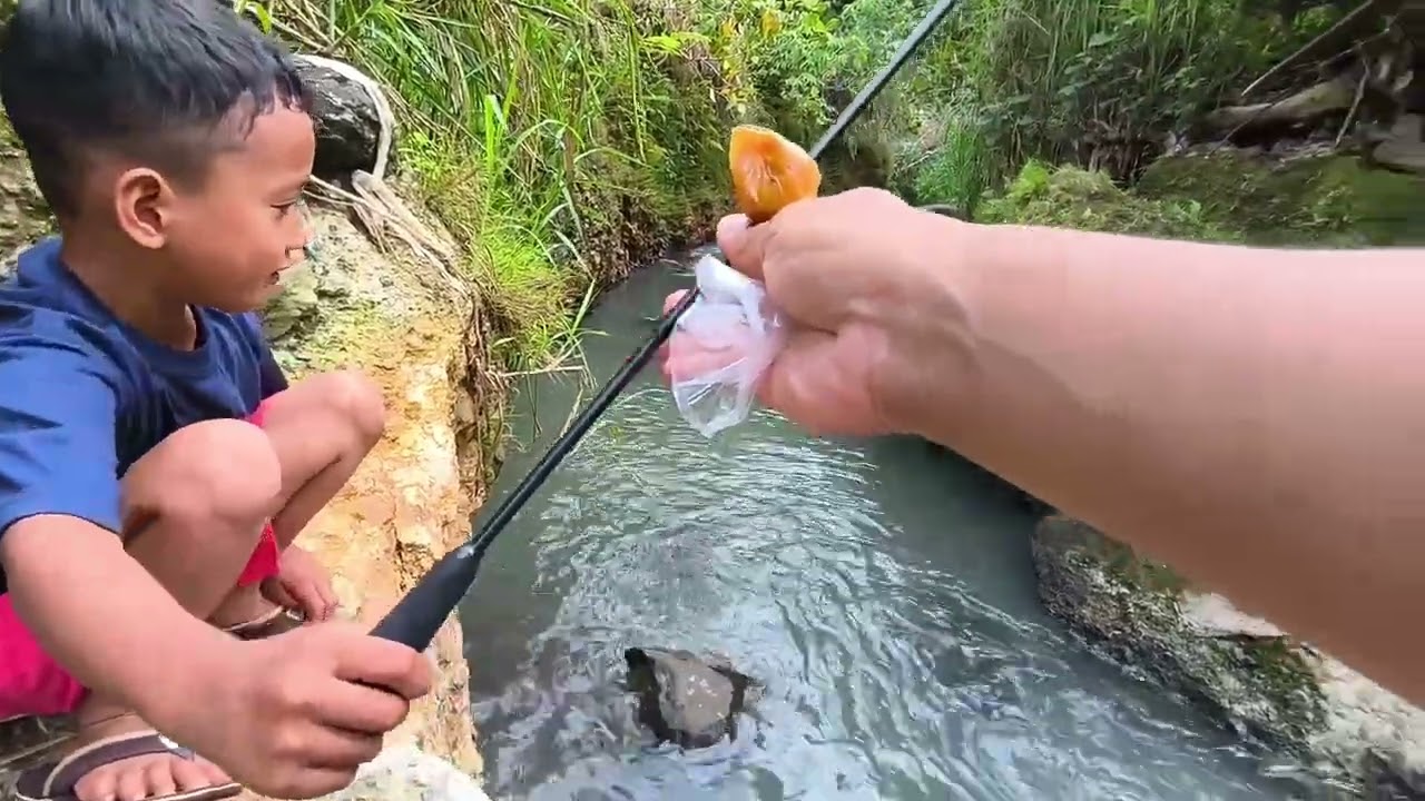 Mancing wader di spot air terjun  bersama adek